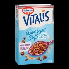 Cerealije Vitalis Hrskava Čokolada 30%manje Šećera 500gr Dr Oetker