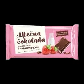 Čokolada Mlečna Bela Sa Jagodom Pobeda 100g