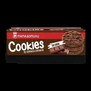Keks Sa Kakaom I Komadićima Tamne I Mlećne Čokolade 180g Papadopoulos