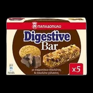 Musli Bar Sa Digestiv Keksom I Komadićima Mlečne Čokolade 28g Papadopoulos