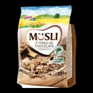 Musli 3 Types Of Chocolate Crunchy Bonavita 375g
