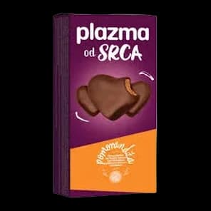 Plazma Od Srca Prelivena Mlecnom Cokoladom Sa Narandzom 100g