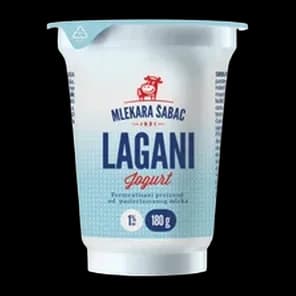 Jogurt Lagani 1%mm 180ml Mlekara Šabac