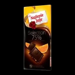 Cokolada Najlepse Zelje Crna 75% Narandza 75g