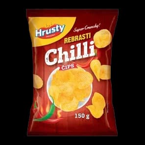 Čips Čili Paprika Rebras150g Hrusty
