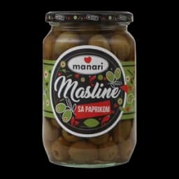 Masline zelene sa paprikom Manari 680g