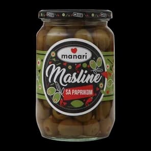 Masline zelene sa paprikom Manari 680g