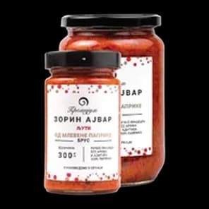 Ajvar Od Mlevene Paprike Ljut Ručno Pravljen Bez Aroma I Aditiva 100%paprika 300gr Zorin Ajvar