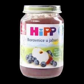 Kasica Hipp 4m+ borovnica u jabuci 190g