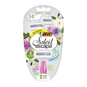 Brijač Ženski 5 Oštrice Soleil Escape Ros-mag Blister 2 Kom Bic