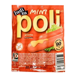 Hrenovka Mini Poli 130g Perutnina