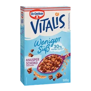 Cerealije Vitalis Hrskava Čokolada 30%manje Šećera 500gr Dr Oetker