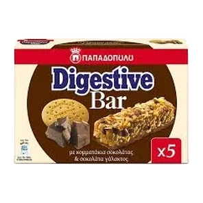 Musli Bar Sa Digestiv Keksom I Komadićima Mlečne Čokolade 28g Papadopoulos
