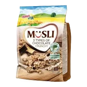 Musli 3 Types Of Chocolate Crunchy Bonavita 375g