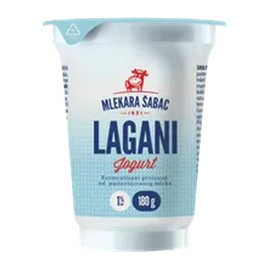 Jogurt Lagani 1%mm 180ml Mlekara Šabac