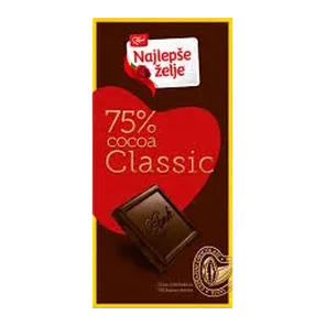 Cokolada crna 75% visnja i badem NZ 75g