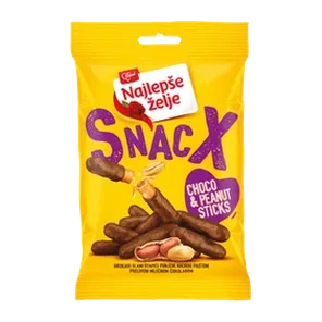Cokoladni stapici kikiriki SnacX NZ 80g