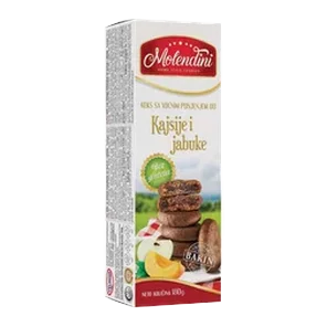 Keks Bez Glutena Sa Voćnim Punjenjem Kajsija I Jabuka 180gr Molendini