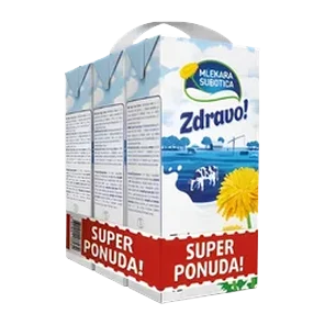 Mleko UHT Zdravo 2%mm 3x1l tropak