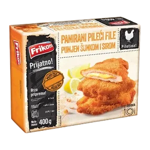 Panirani pileći file šunka I sir 400 gr