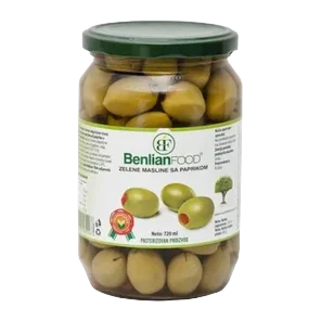 Masline Zelene Sa Paprikom 700g Bf
