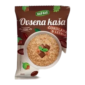 Kaša Ovsena Čokolada&lešnik Baš Baš 64g