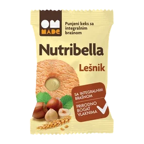 Keks Punjeni Lešnik 50gr Nutribella