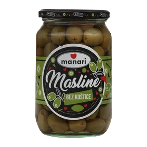 Masline zelene bez kostice Manari 680g